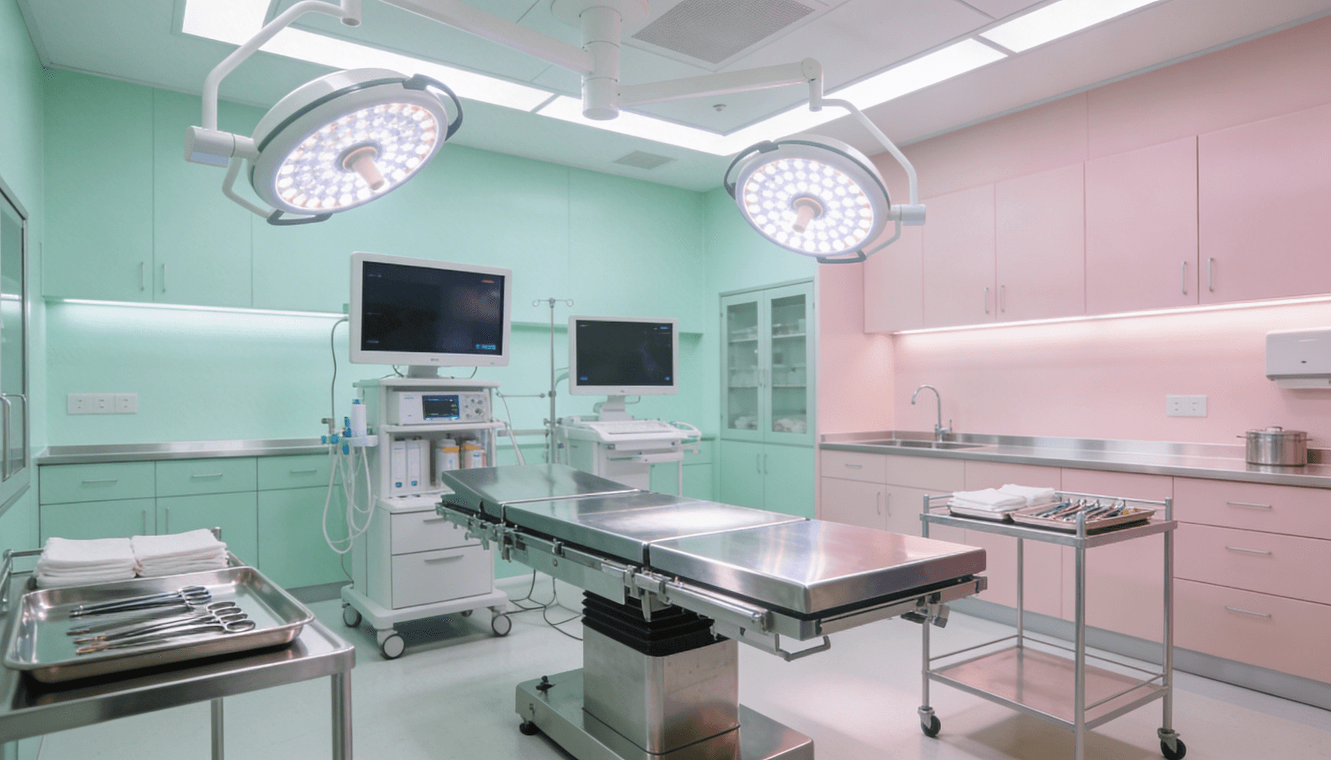 Cute cat being examined by a caring veterinarian